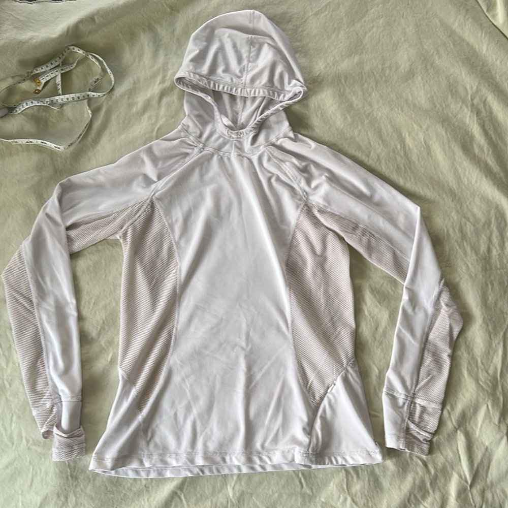 Fabletics hooded lightweight white long-sleeve
